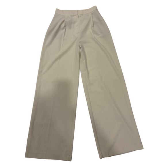 Zara women's Cream Wide Leg Trouser Pant Size S Size 2 - Picture 1 of 8